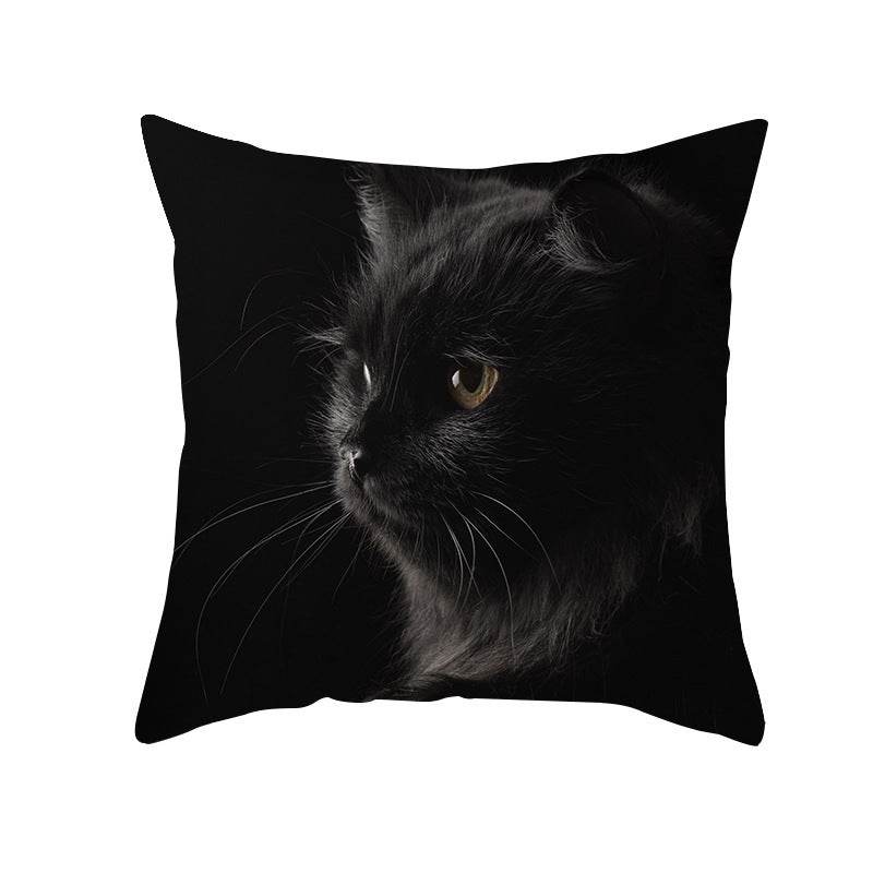 Black Cat Printed Christmas Cushion Covers Pillow Cover Pillowcases - Mubimart