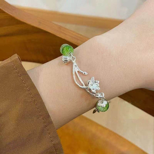 Cold Lotus Beaded Bracelet For Women New Chinese Style - Mubimart