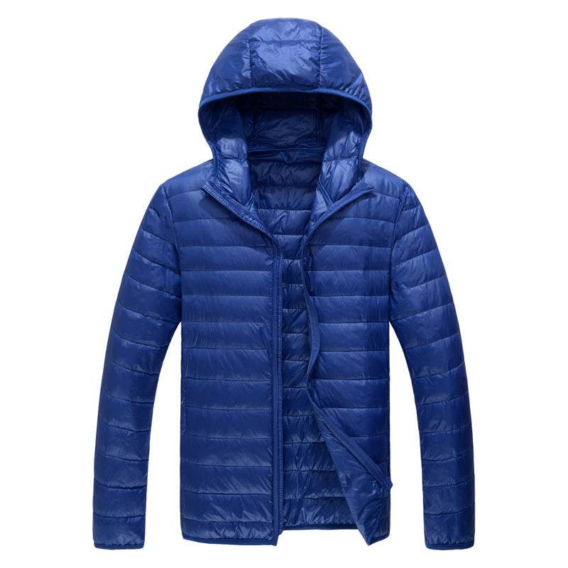 Mens Duck Down Hooded Jacket Winter Ultralight Bubble Coat Puffer Slim Fit - Mubimart