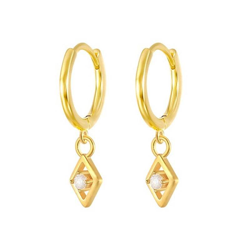 925 silver eyes ear hoop earrings women - Mubimart