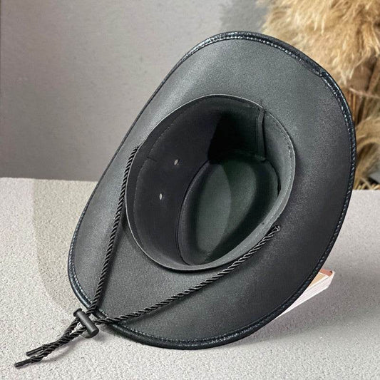 Wide Brim Cow Head Belt Embroidered Western Cowboy Hat Outdoor Tibetan Fedora - Mubimart