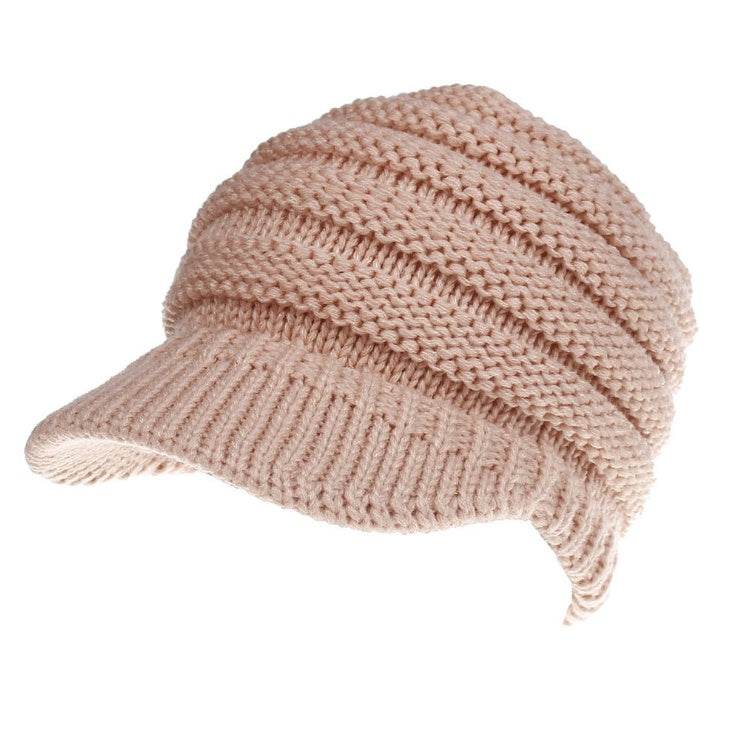 Women Ponytail Beanies Autumn Winter Hats Female Soft Knitting Caps Warm Ladies Skullies - Mubimart