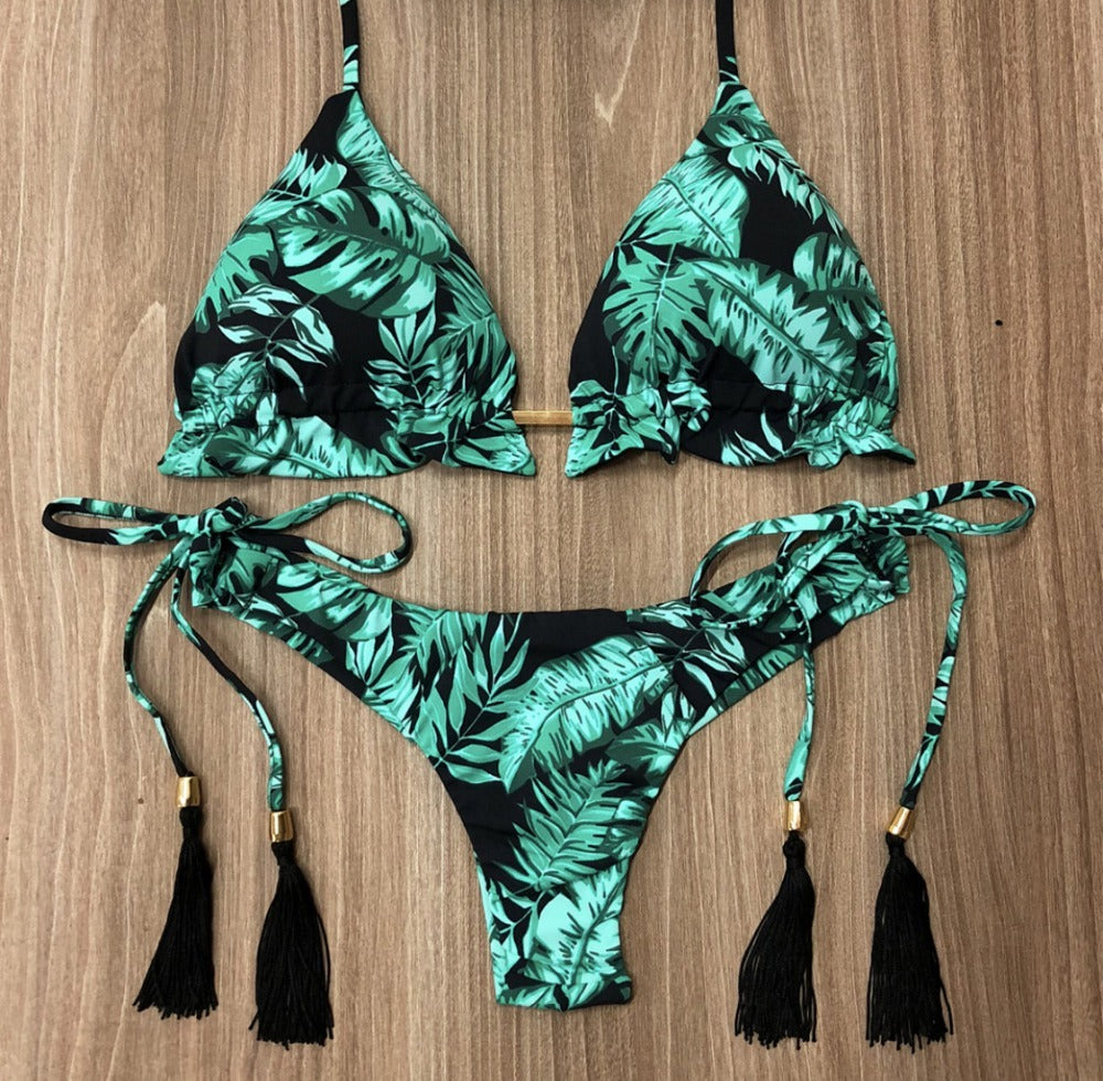 Floral print bikini - Mubimart - Bikini 