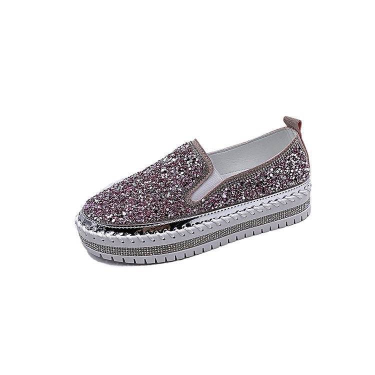Casual single shoes women flat bottom wild spot loafers - Mubimart