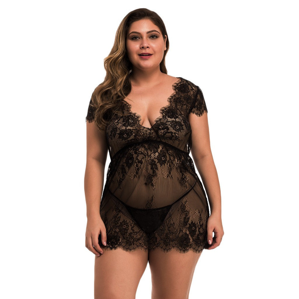 Full size sexy lingerie full lace - Mubimart -  