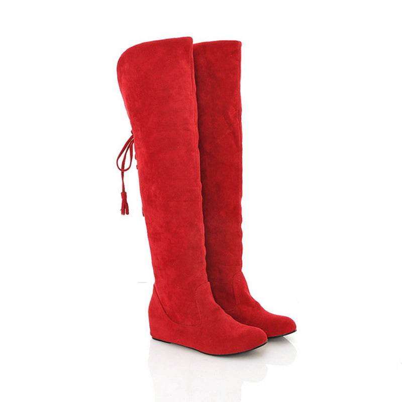 Over-the-knee boots plus size warm snow boots - Mubimart