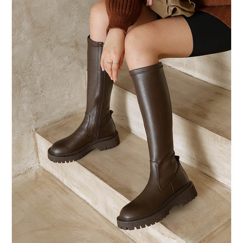 Boots Small Thick High Heels But Knee-length All-match Thin And Tall - Mubimart