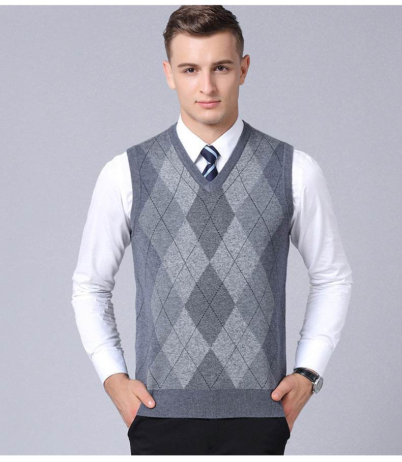 Sweater Fashion Casual Loose Vest Dad Outfit - Mubimart