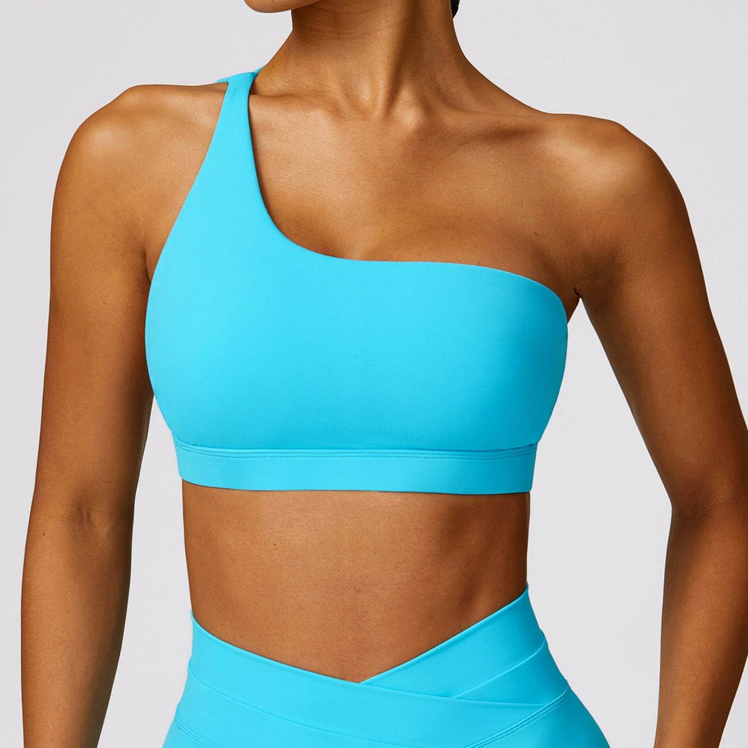 Women's One-shoulder Beauty Back Yoga Bra Quick-drying Workout Top - Mubimart
