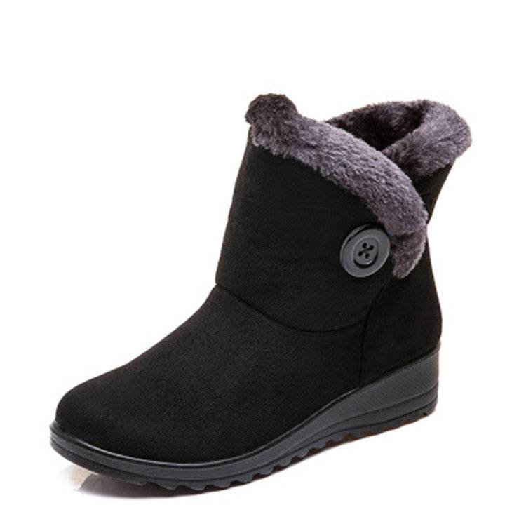 Add warm velvet ankle boots - Mubimart