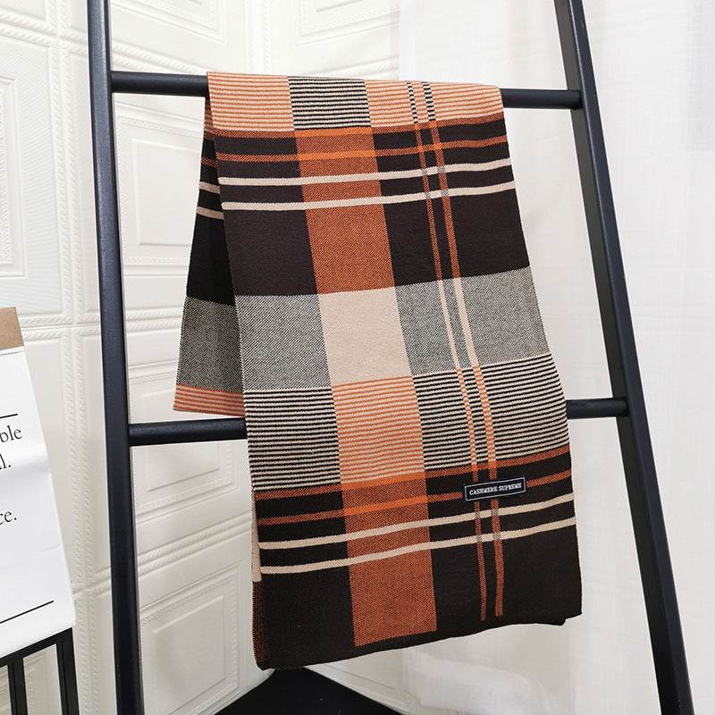 Spring-autumn-winter Knitted Scarf Men Dongdaemun Korean Youth Art - Mubimart
