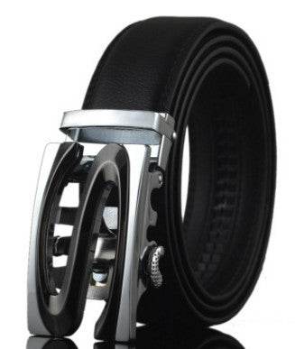 Men Automatic Buckle Leather Belts - Mubimart