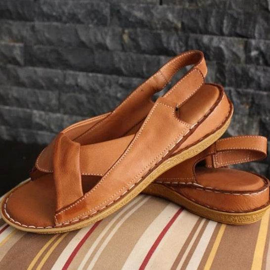 Fish mouth flat sandals - Mubimart