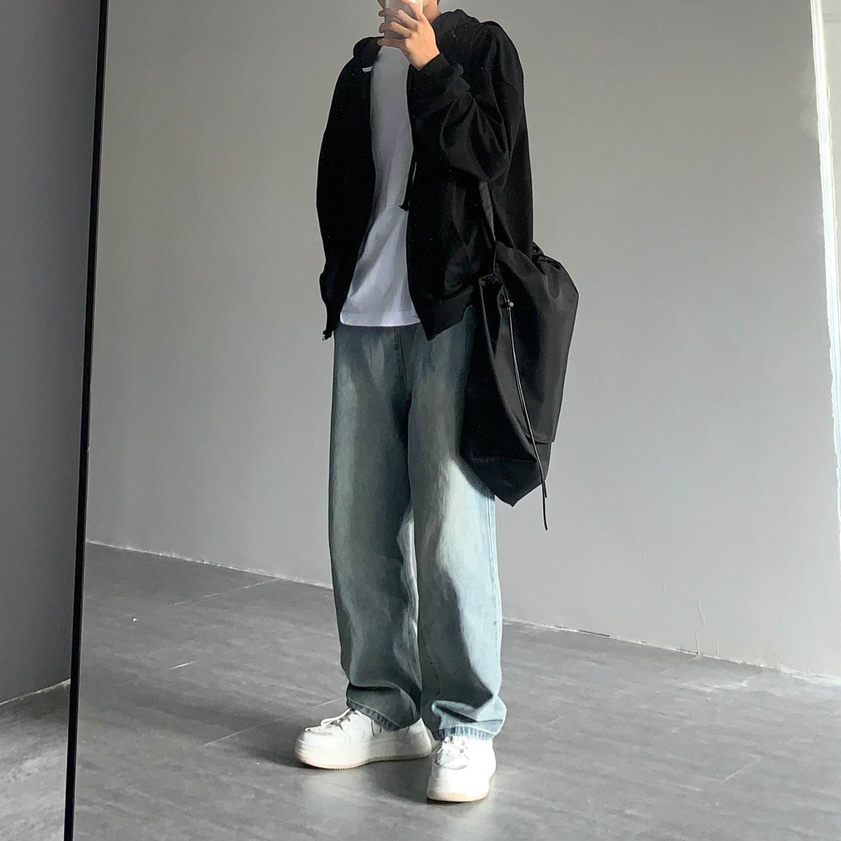 Wide-leg Jeans Men And Women - Mubimart