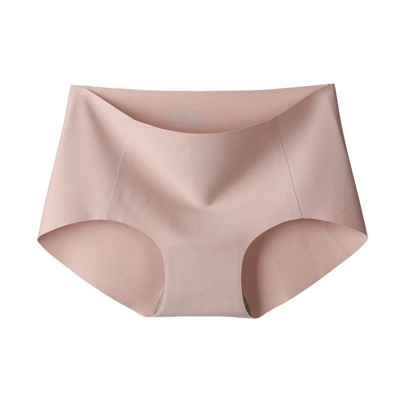 Women's Thin Mid-waist High-waist Plain Muscle Magic Seamless Panties - Mubimart