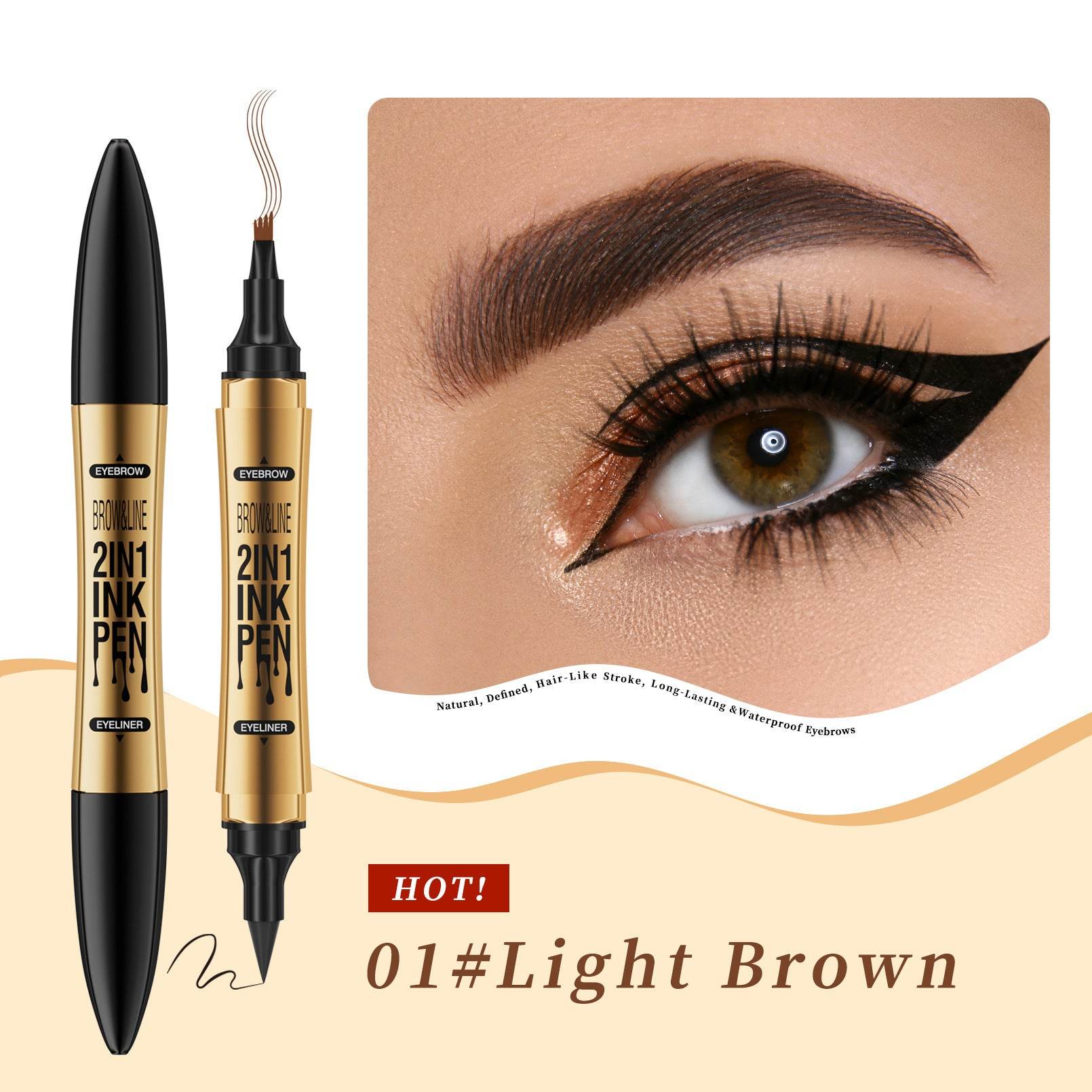 Eyeliner Eyebrow Pencil Two-in-one - Mubimart