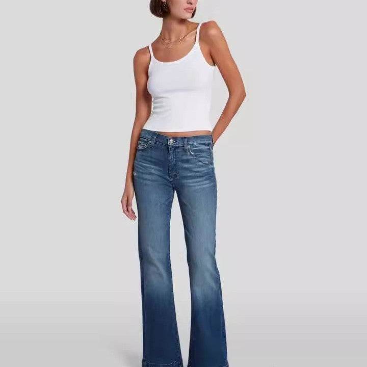 Retro Hip Lifting Stretch Bootcut Pants - Mubimart