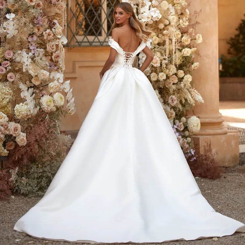 Women's Fashionable Removable Trailing Wedding Prom Dress - Mubimart