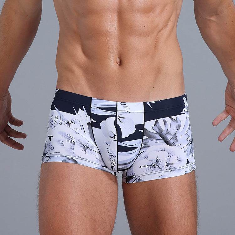 Ice Silk Fashion Printed Boxers - Mubimart
