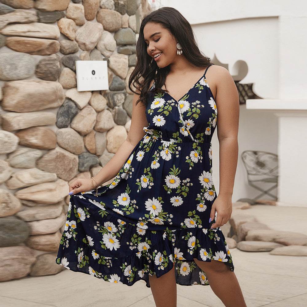 Oversized printed camisole dress - Mubimart