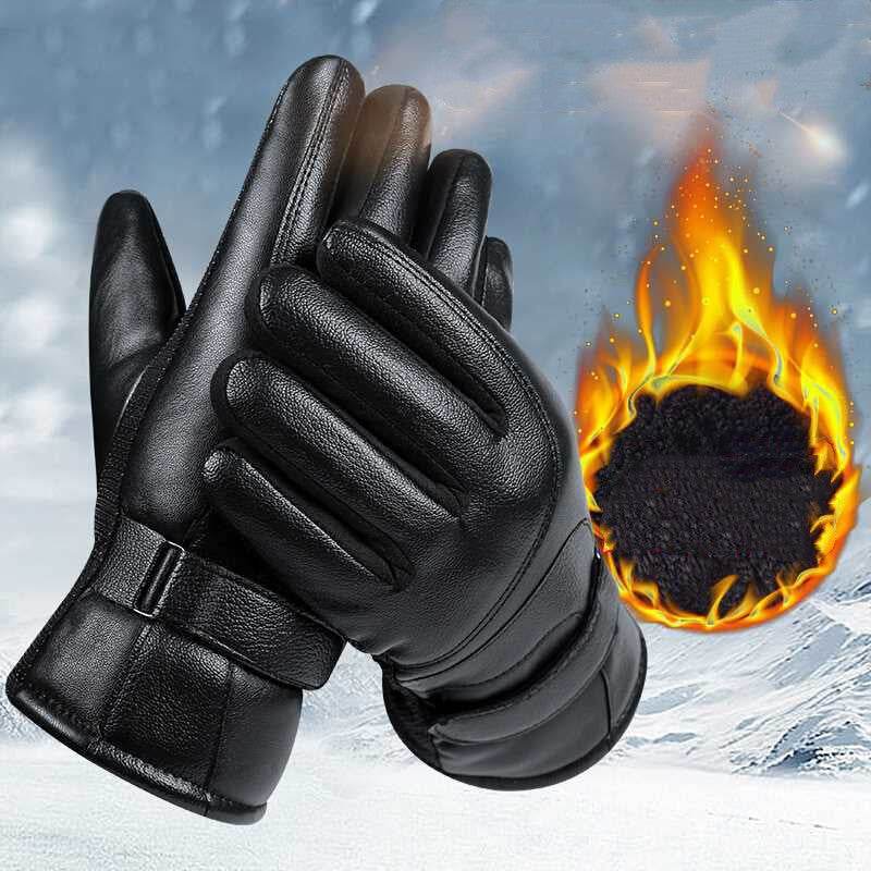 New Men's Touch Screen Leather Gloves - Mubimart