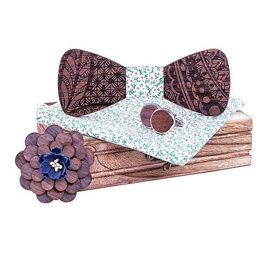 Wooden Bow Tie European and American Wedding Pink Bow Tie - Mubimart