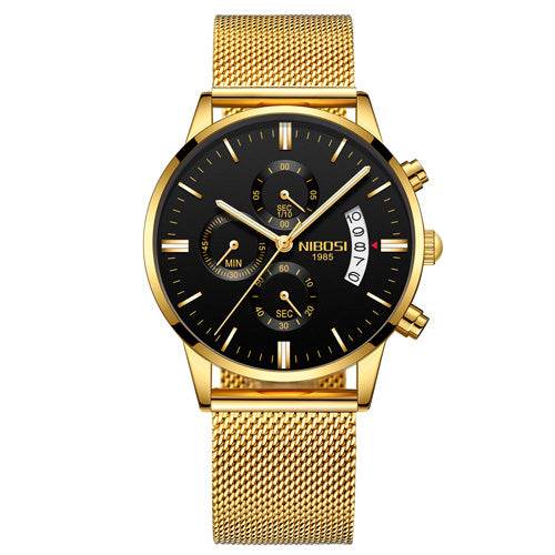 Men Watch Chronograph Sport Mens Watches Top Brand Luxury Waterproof Full Steel Quartz Gold Clock Men Relogio Masculino - Mubimart