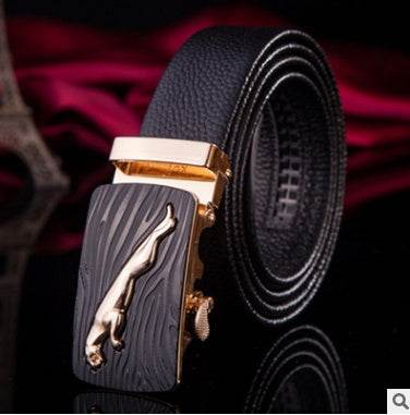 Men's leather factory direct belt buckle leather belt men's automatic belt belt wholesale business - Mubimart