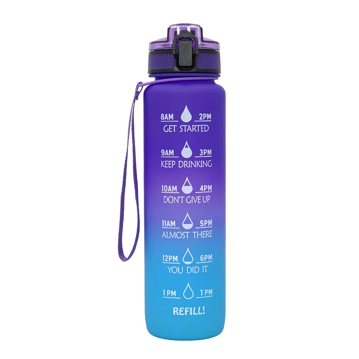 Sports Frosted Gradient Water Bottle - Mubimart