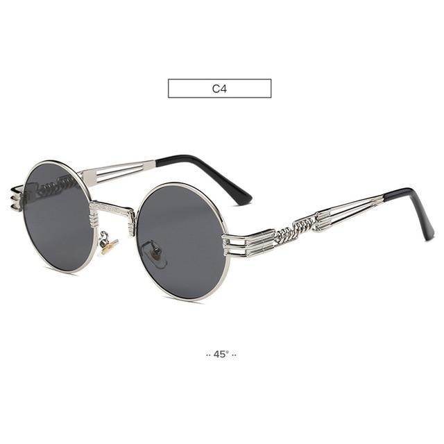Gold Metal Fashion John Lennon Round Sunglasses Steampunk Sunglasses Mens Womens Retro Vintage Coating Mirrored Eyewear Shades - Mubimart