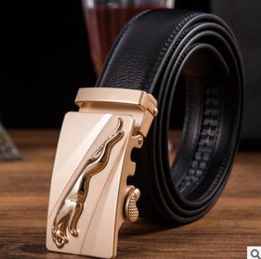 Men's leather factory direct belt buckle leather belt men's automatic belt belt wholesale business - Mubimart