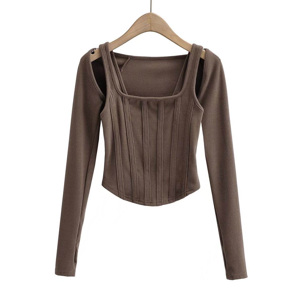 Corset Slim Navel Sling Two Piece Trendy Top - Mubimart