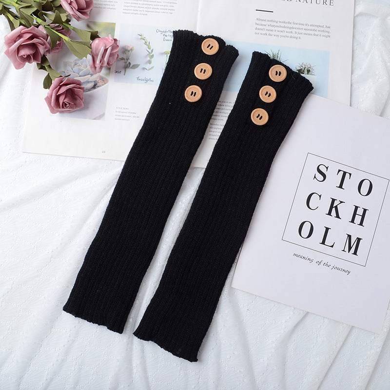 Knitted Warm Daytime Wool Leggings Knee High Socks - Mubimart