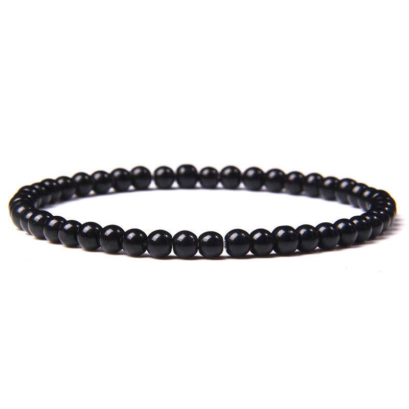 4mm Natural Agate Stone Beads Energy Charm Bracelet For Women - Mubimart