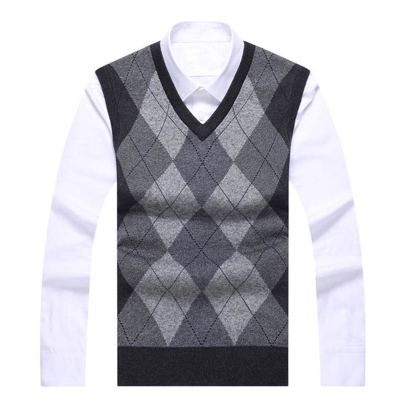 Sweater Fashion Casual Loose Vest Dad Outfit - Mubimart