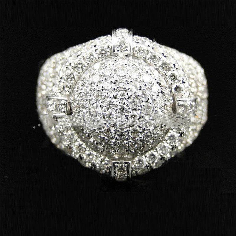 Gemstone Ring Full Diamond Ring Men - Mubimart