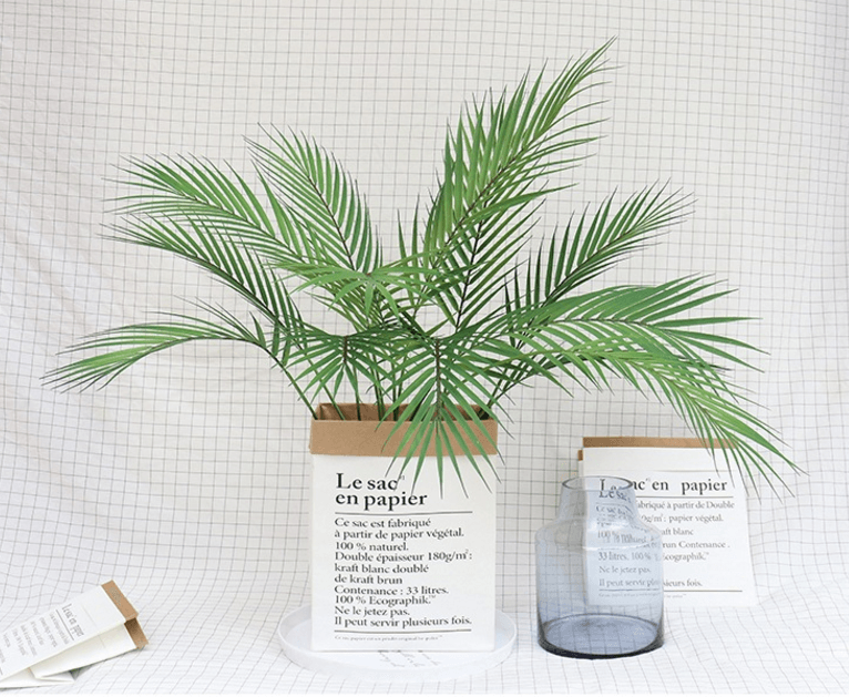 88 CM Green Artificial Palm Leaf Plastic Plants - Mubimart