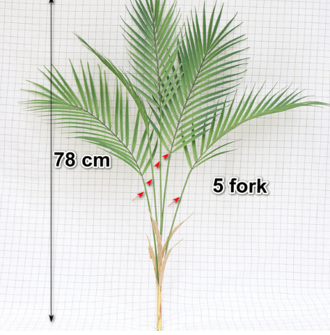 88 CM Green Artificial Palm Leaf Plastic Plants - Mubimart