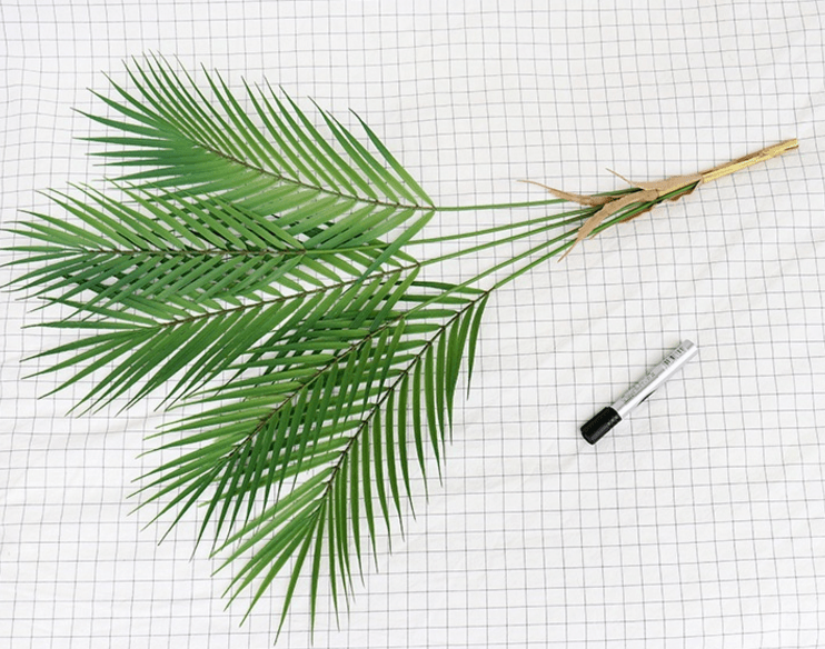 88 CM Green Artificial Palm Leaf Plastic Plants - Mubimart