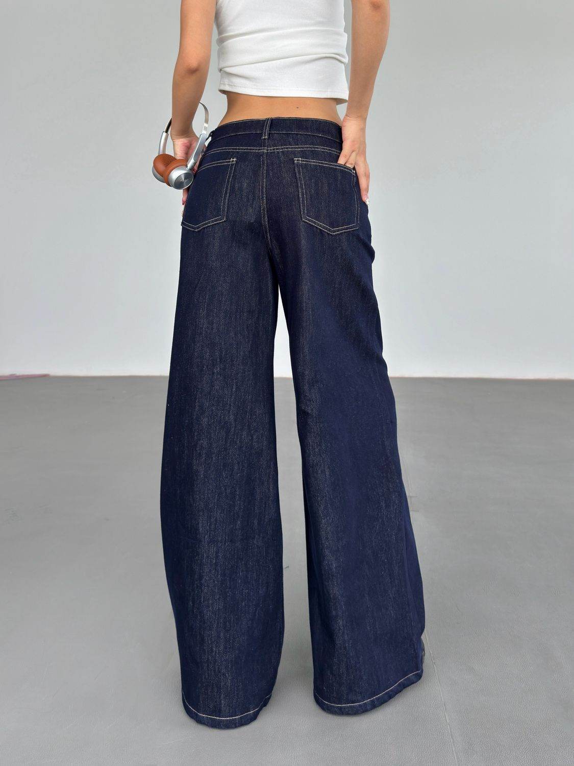 Fashion American Retro Wide Leg Jeans For Women - Mubimart