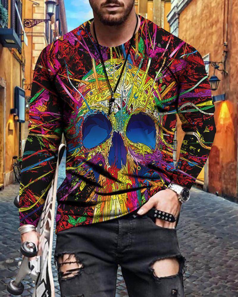 Mens Letter Crew Neck Slim Fit Casual Print T Shirt - Mubimart