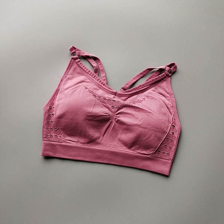 Elastic seamless sports bra - Mubimart
