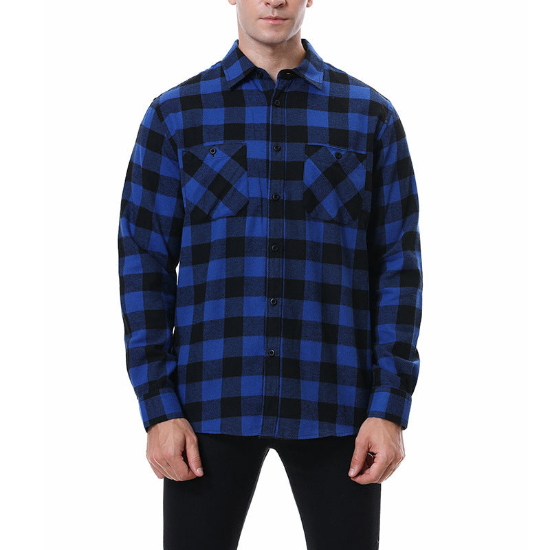 Men's Plaid Flannel Brushed Thermal Shirt