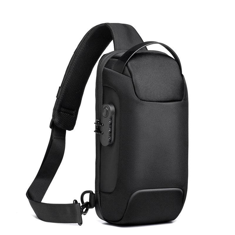 Waterproof USB Anti-theft Bag Men Oxford Crossbody Shoulder Bag Sling Multifunction Short Travel Messenger Chest Pack - Mubimart