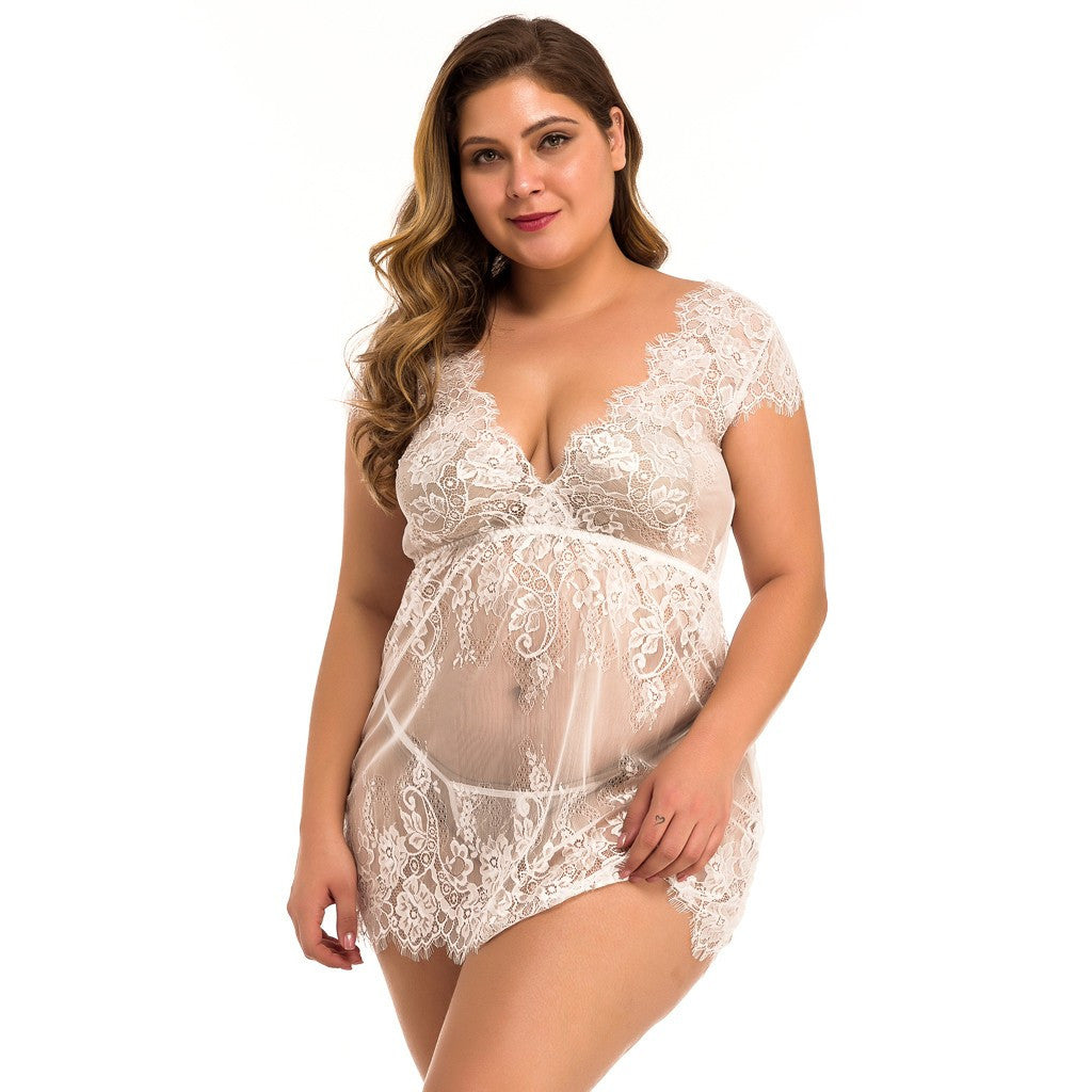 Full size sexy lingerie full lace - Mubimart -  