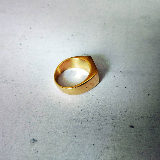 Titanium steel gold ring - Mubimart