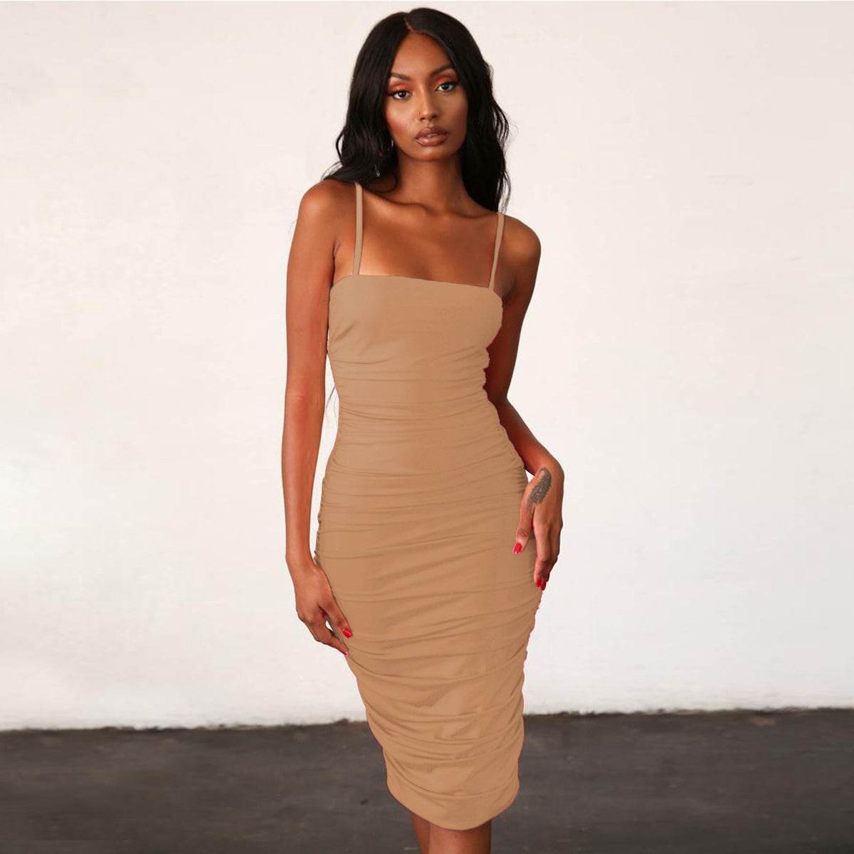Summer sexy tight camisole dress - Mubimart