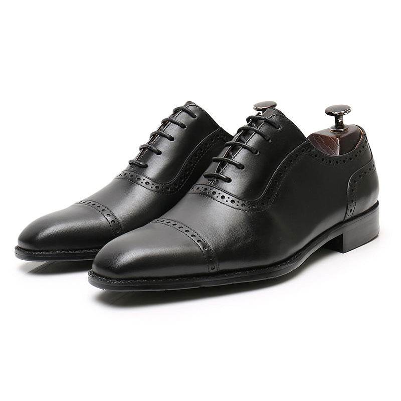 Business Office Oxford Shoes Brogue Leather Shoes Men's Leather - Mubimart