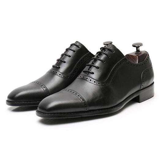 Business Office Oxford Shoes Brogue Leather Shoes Men's Leather - Mubimart