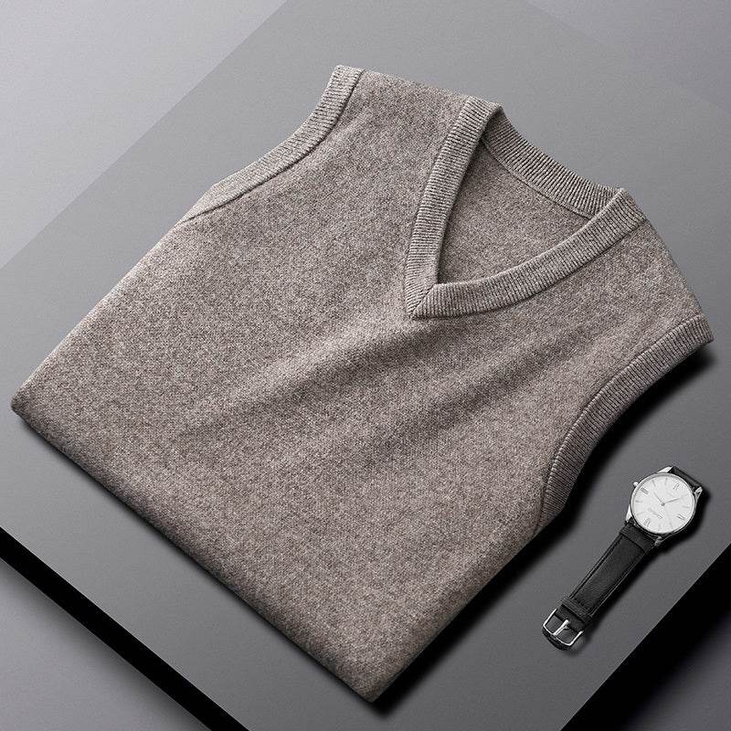 Fashion Cashmere Vest Men's Sleeveless Sweater - Mubimart